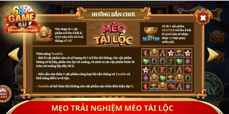 Mẹo trải nghiệm mèo tài lộc